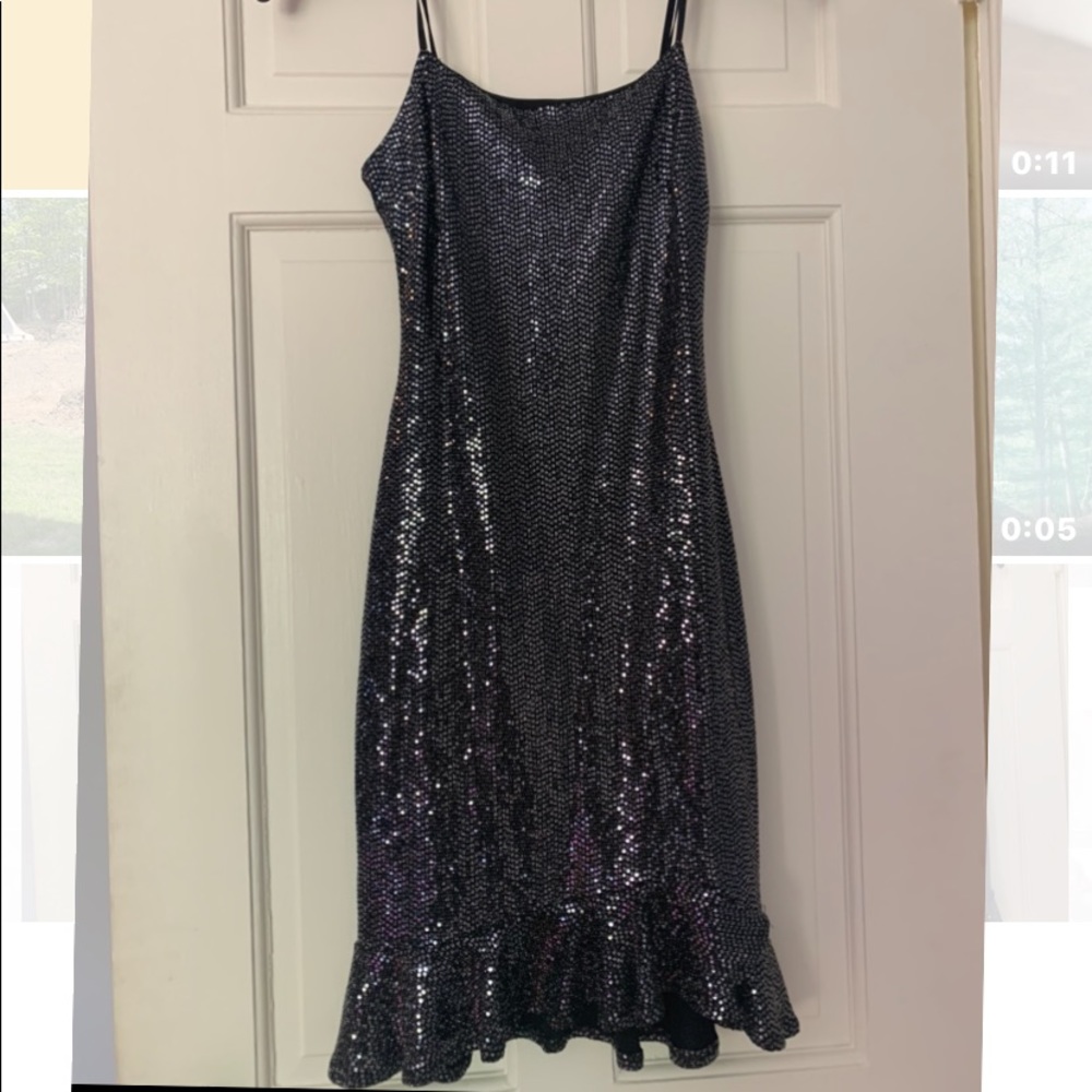 Silver/black dress